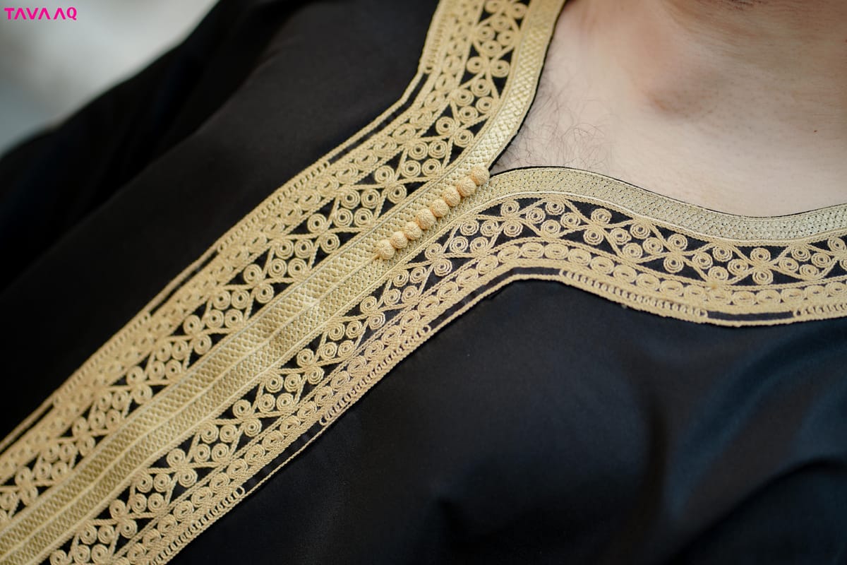 Premium Royal Moroccan Thobe - Black - Image 5