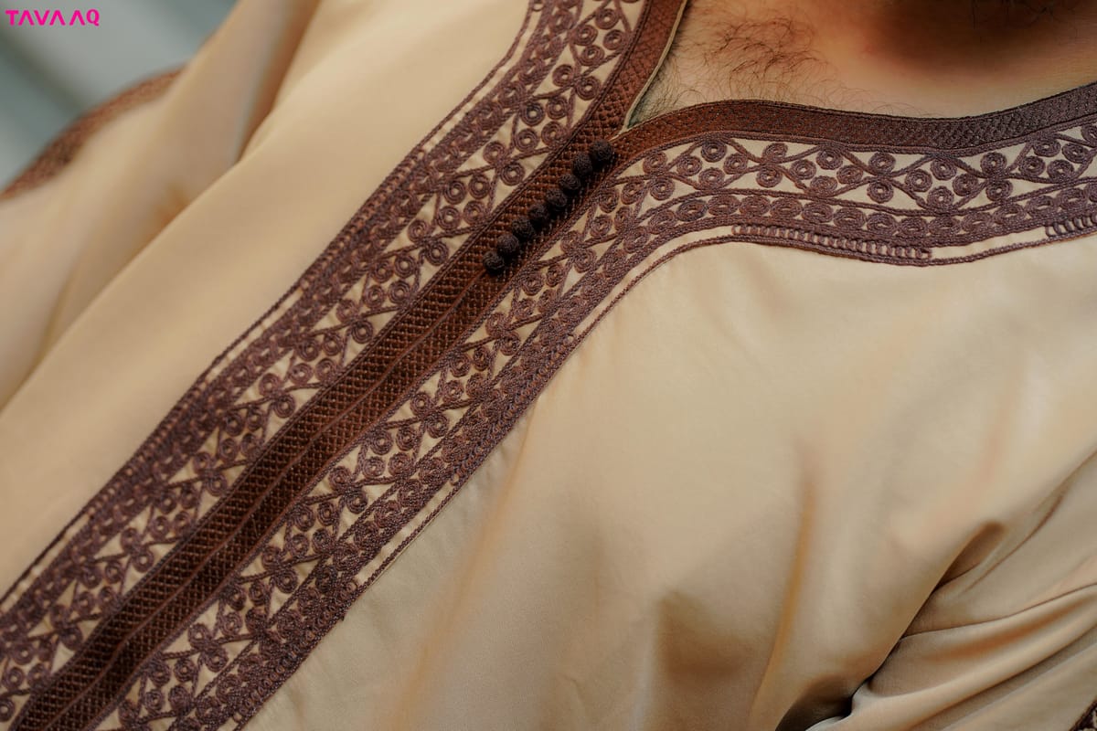 Premium Royal Moroccan Thobe - Biscuit - Image 5