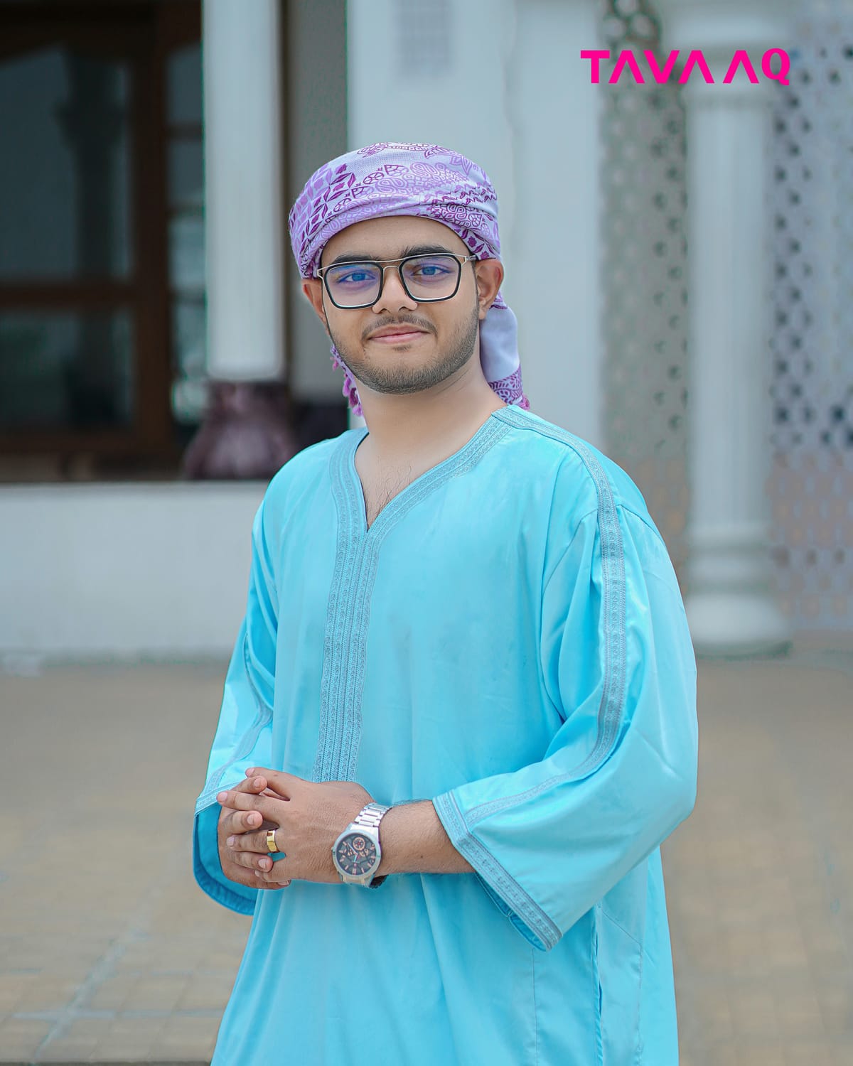 Royal Moroccan Thobe Sky Blue - Image 3