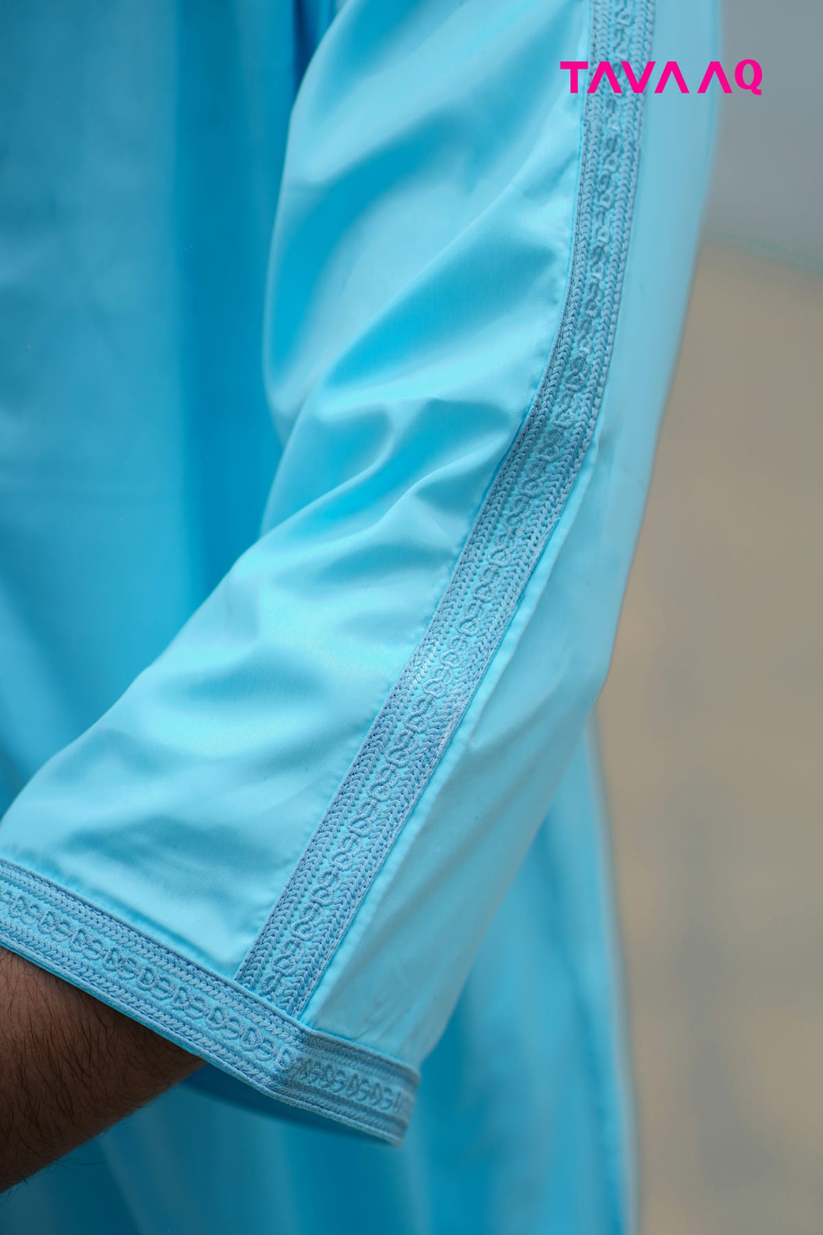 Royal Moroccan Thobe Sky Blue - Image 5