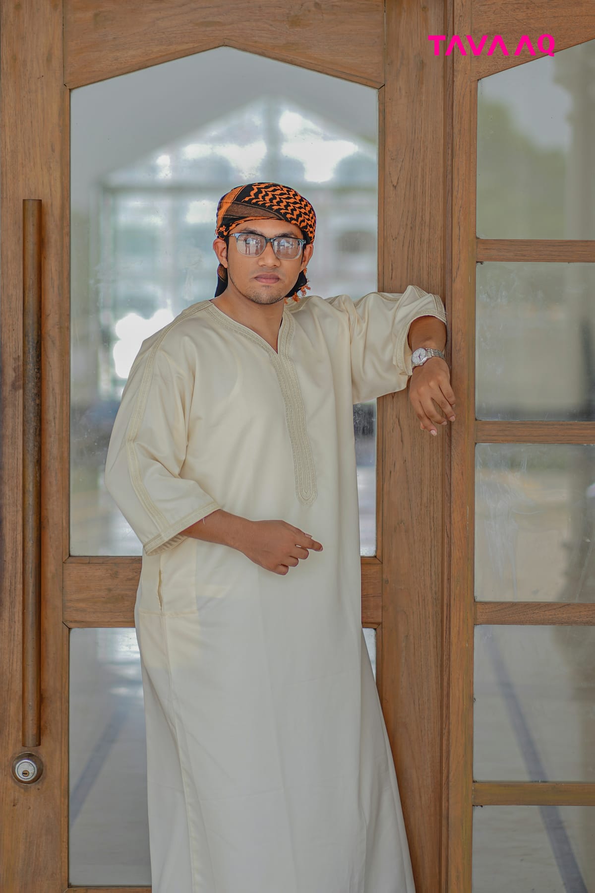 Royal Moroccan Thobe - Cream - Image 1